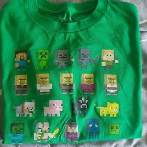 Kids Green Minecraft T-Shirt Size 10/12